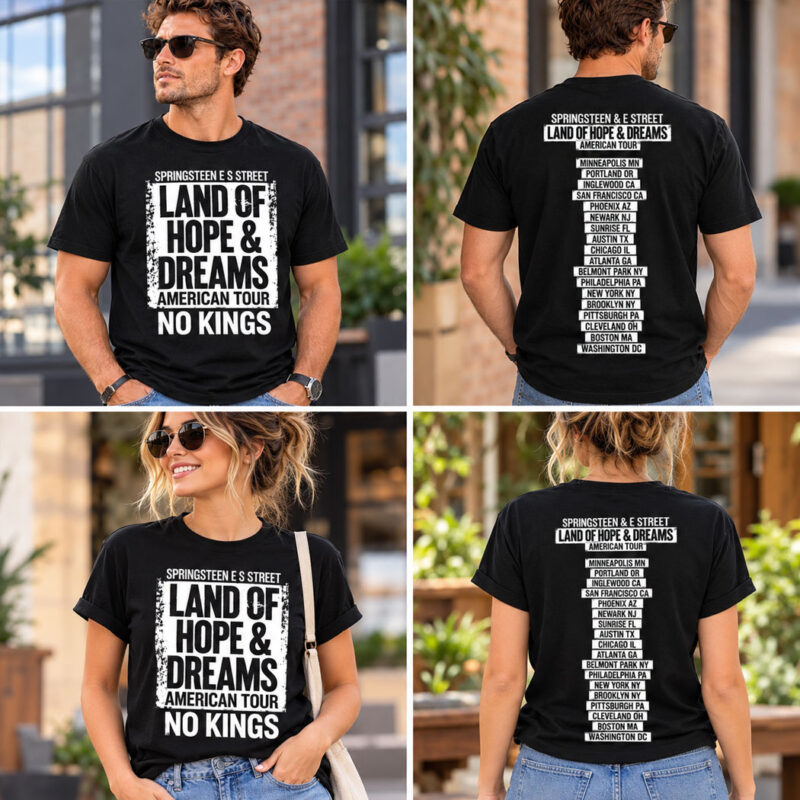 Bruce Springsteen & E Street Band Land Of Hope And Dreams American Tour 2026 Tee Shirt
